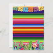 Mexicaanse Floral Cactus Nacho Gemiddeld Vrijgezel Kaart (Achterkant)