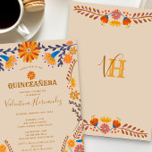 Mexicaanse Floral Earthy Western Quinceanera en Ma Kaart