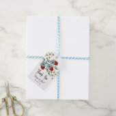 Mexicaanse Floral Faux Glitter Festive Stippen Wed Cadeaulabel (Met Touw)