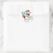 Mexicaanse Floral Faux Glitter Festive Stippen Wed Ronde Sticker (Tas)