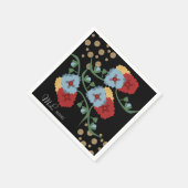 Mexicaanse Floral Faux Glitter Festive Stippen Wed Servet (Hoek)