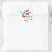 Mexicaanse Floral Faux Glitter Festive Stippen Wed Vierkante Sticker (Tas)