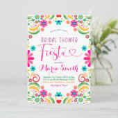 Mexicaanse Floral Fiesta Bridal Shower Kaart (Staand voorkant)