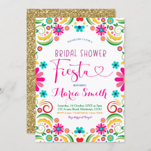 Mexicaanse Floral Fiesta Bridal Shower Kaart