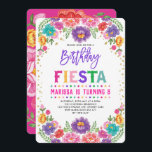 Mexicaanse Floral Fiesta Nacho Gemiddelde Birthday Kaart<br><div class="desc">Fiesta Birthday Invitation met levendige Mexicaanse waterverf bloemen en faux gold confetti</div>