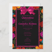 Mexicaanse Floral Fiesta Quinceanera uitnodiging (Voorkant)