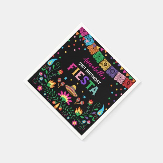 Mexicaanse Floral Fiesta verjaardagsfeest gunsten Servet (Hoek)