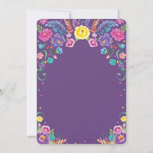 Mexicaanse Floral Flowers Fiesta Birthday Party  Kaart (Achterkant)