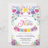 Mexicaanse Floral Flowers Fiesta Birthday Party  Kaart (Voorkant)