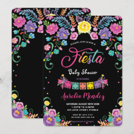 Mexicaanse Floral Flowers Fiesta Girl Baby shower  Kaart