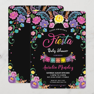 Mexicaanse Floral Flowers Fiesta Girl Baby shower  Kaart