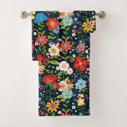 Mexicaanse Floral Folk Art Bad Handdoek (Insitu)