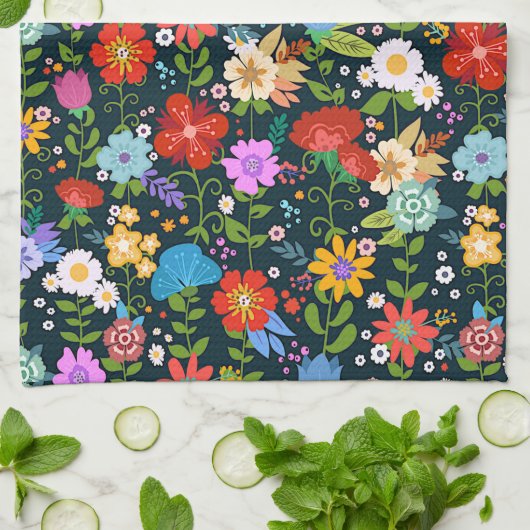 Mexicaanse Floral Folk Art Theedoek (Gevouwen)