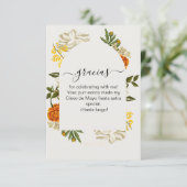Mexicaanse Floral Gracias Bedankt Card (Staand voorkant)