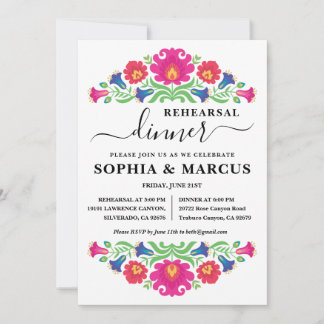 Mexicaanse Floral Rehearsal Dinner Invitation Kaart