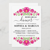 Mexicaanse Floral Rehearsal Dinner Invitation Kaart (Voorkant / Achterkant)
