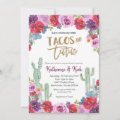 Mexicaanse Floral Tacos en Tutus Couple Shower Kaart (Voorkant)