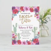 Mexicaanse Floral Tacos en Tutus Couple Shower Kaart (Staand voorkant)