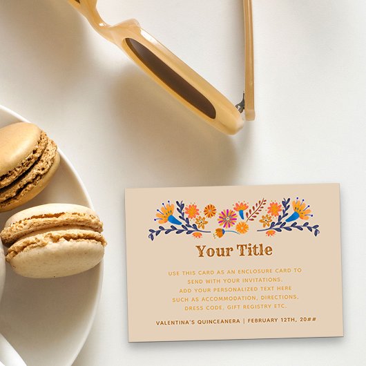 Mexicaanse Floral Westerne Typografie Aangepast Informatiekaartje