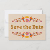 Mexicaanse Floral Westerne Typografie bespaart de  Save The Date (Voorkant)