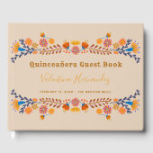 Mexicaanse Floral Westerne Typografie Quinceanera Gastenboek (Voorkant)