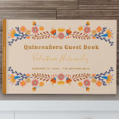 Mexicaanse Floral Westerne Typografie Quinceanera Gastenboek