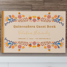 Mexicaanse Floral Westerne Typografie Quinceanera Gastenboek
