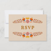 Mexicaanse Floral Westerne Typografie RSVP-kaart RSVP Kaartje (Voorkant)