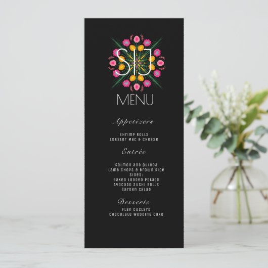 Mexicaanse Florals Butterflies Hand Dawn Wedding M Feestdagenkaart (Staand voorkant)