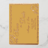 Mexicaanse Florals sparen de Datum gedrukt Folie Uitnodiging (Voorkant)