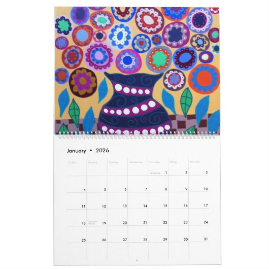 Mexicaanse Folk Art 2016 Calendar Flowers Ambrosin Kalender (Jan 2026)