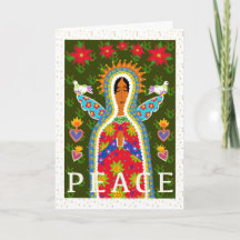 Mexicaanse Folk Art Angel en Dove Holiday Kaart