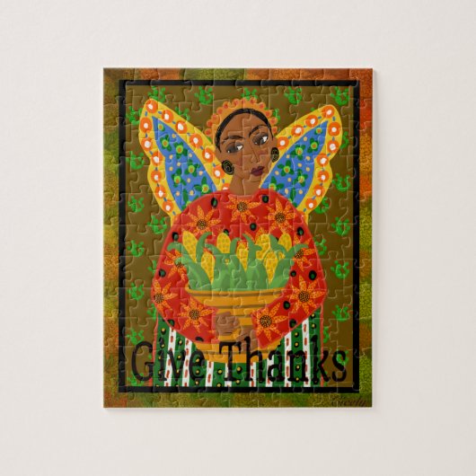 Mexicaanse Folk Art Angel Thanksgiving 110 pc. Puz Legpuzzel (Verticaal)