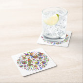 Mexicaanse Folk Art, Birds and Flowers Kartonnen Onderzetters (Insitu)