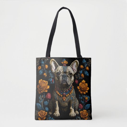 Mexicaanse Folk Art Bulldog Tote Bag (Voorkant)