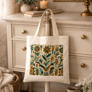 Mexicaanse Folk Art Canvas tas met herfst Jewel To