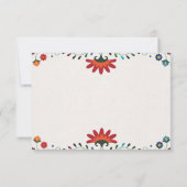 Mexicaanse Folk Art Floral Botanische Fiesta Huwel Save The Date (Achterkant)