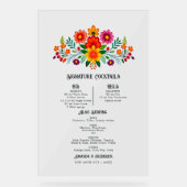 Mexicaanse Folk Art Floral Signature Cocktails Men Acryl Bord (Voorkant)