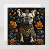 Mexicaanse Folk Art Franse Bulldog Feestdagenkaart (Voorkant / Achterkant)