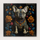 Mexicaanse Folk Art Franse Bulldog Legpuzzel (Verticaal)