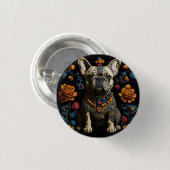 Mexicaanse Folk Art Franse Bulldog Ronde Button 3,2 Cm (Voorkant /achterkant)