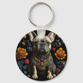 Mexicaanse Folk Art Franse Bulldog Sleutelhanger (Achterkant)