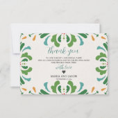 Mexicaanse Folk Art Kleurrijke Floral Fiesta bruil Bedankkaart (Voorkant)