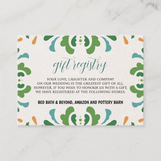 Mexicaanse Folk Art Kleurrijke Floral Fiesta bruil Informatiekaartje (Voorkant)