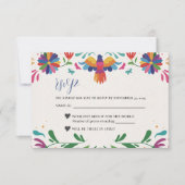 Mexicaanse Folk Art Kleurrijke Floral Fiesta bruil RSVP Kaartje (Voorkant)