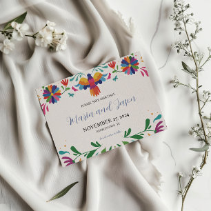 Mexicaanse Folk Art Kleurrijke Floral Fiesta bruil Save The Date
