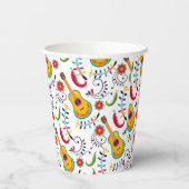 Mexicaanse Folk Art Pattern Guitars Papieren Bekers (Achterkant)