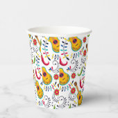 Mexicaanse Folk Art Pattern Guitars Papieren Bekers (Rechts)