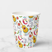 Mexicaanse Folk Art Pattern Guitars Papieren Bekers (Voorkant)