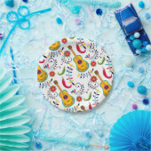 Mexicaanse Folk Art Pattern Guitars Papieren Bordje (Feest)